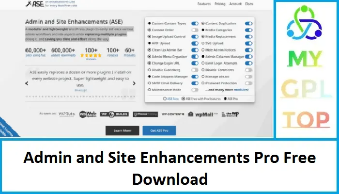 Admin and Site Enhancements Pro Free Download